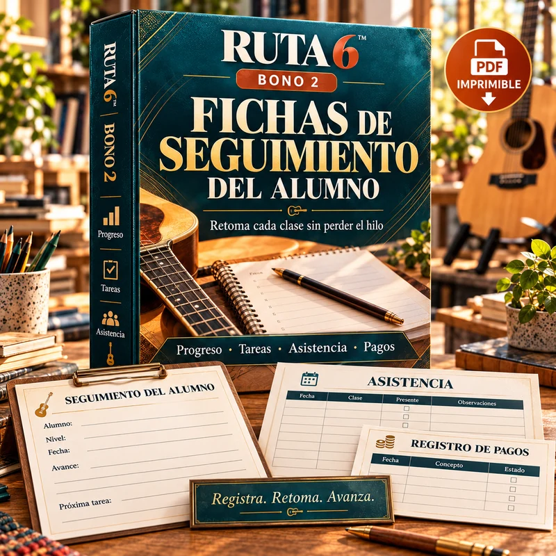 Bono 2 Ruta 6: Fichas de seguimiento del alumno. Material PDF imprimible.