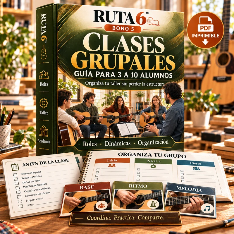Bono 5 Ruta 6: Guía de clases grupales. Material PDF imprimible.