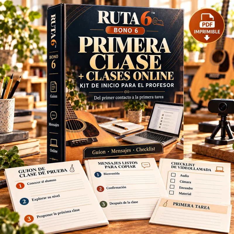 Bono 6 Ruta 6: Kit primera clase y clases online. Material PDF imprimible.